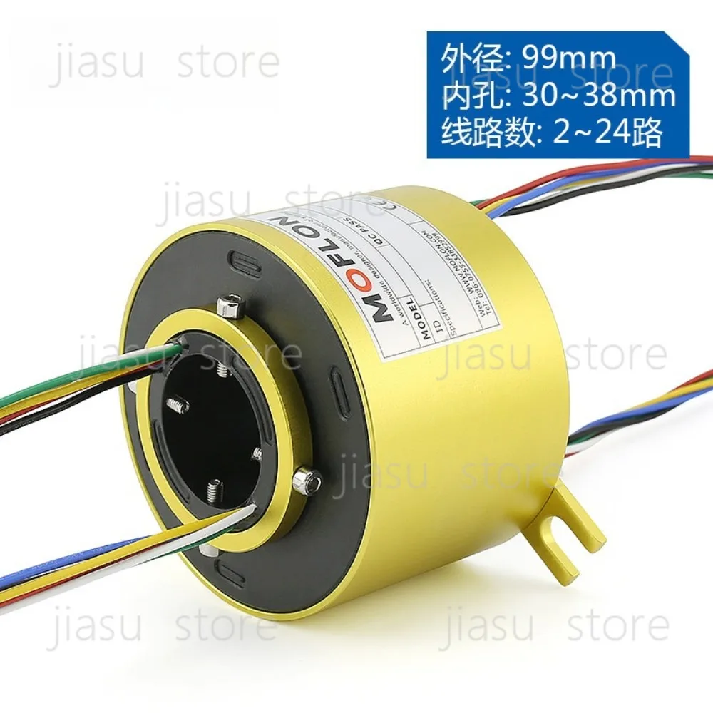 360 rotating conductive slip ring inner hole 30 38.1mm outer diameter 99mm collector ring conductive 24 6 8 10 12 ways
