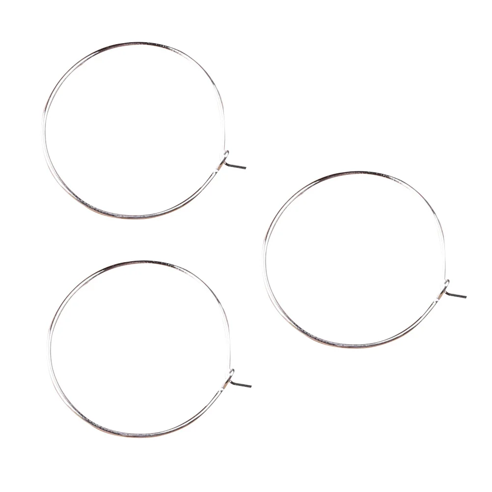 

100Pcs Wine Charm Rings Silver Plated Flexible Beading Hoops DIY Earrings for Wedding New Year Gathering Wine Charm Ring