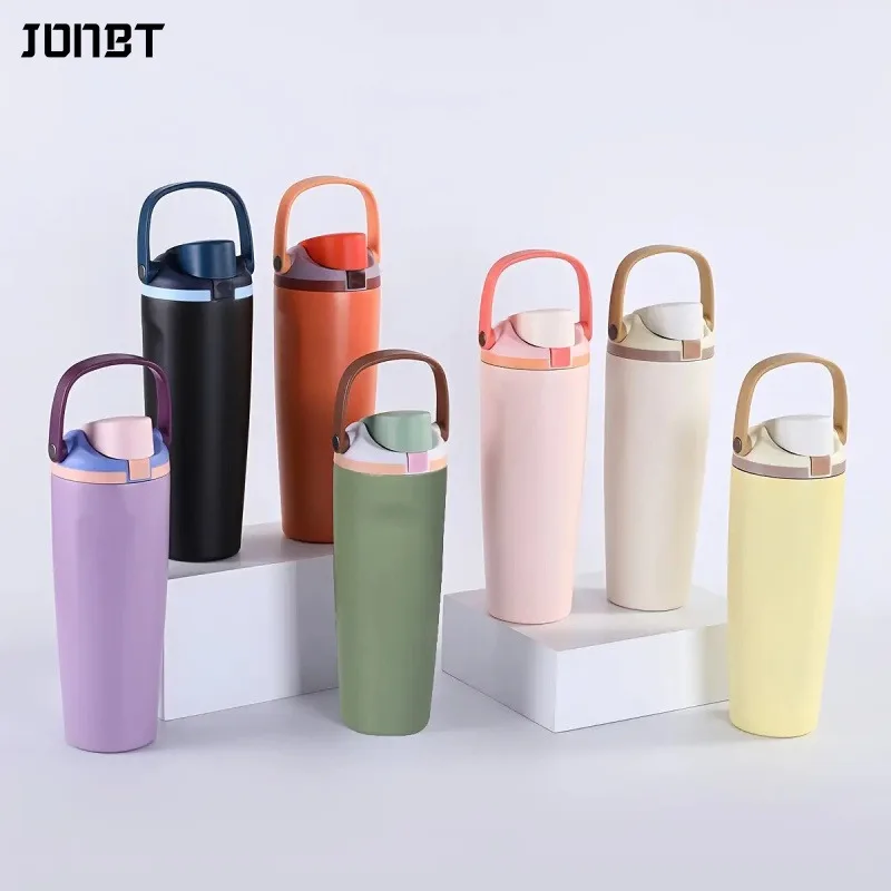 

30oz Insulated Water Bottle Straw Double Wall Vacuum Thermos Cup Leakproof Hot/Cold Drink for Gym Office Camping Car Travel Mug