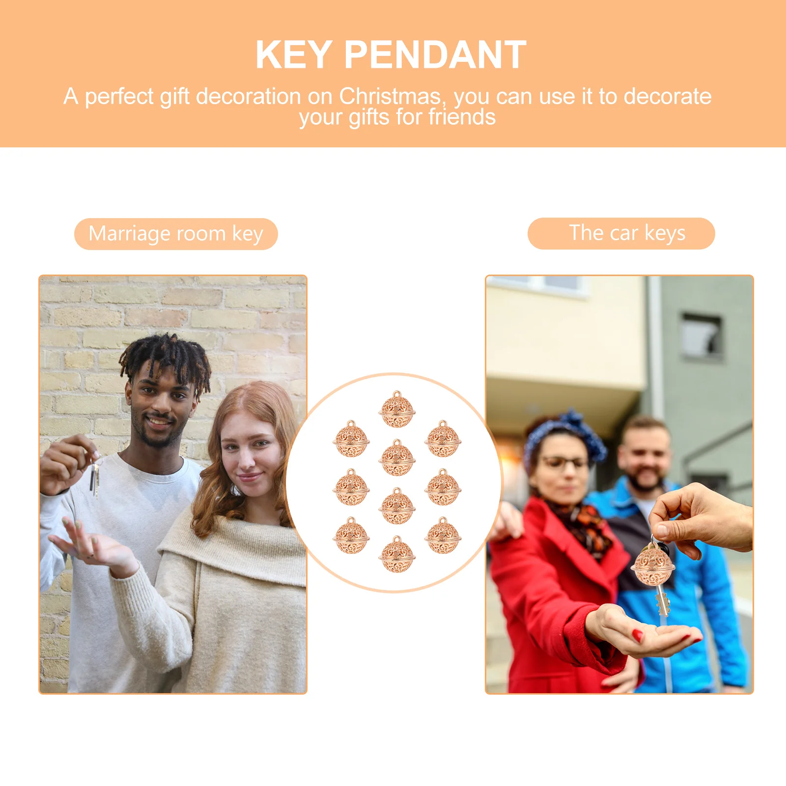 

10Pcs Electroplated Hollow-Out Bells Tin Alloy Decor Christmas Hanging Decoration Delicate Bell Decor for Jewelry Pieces Bag