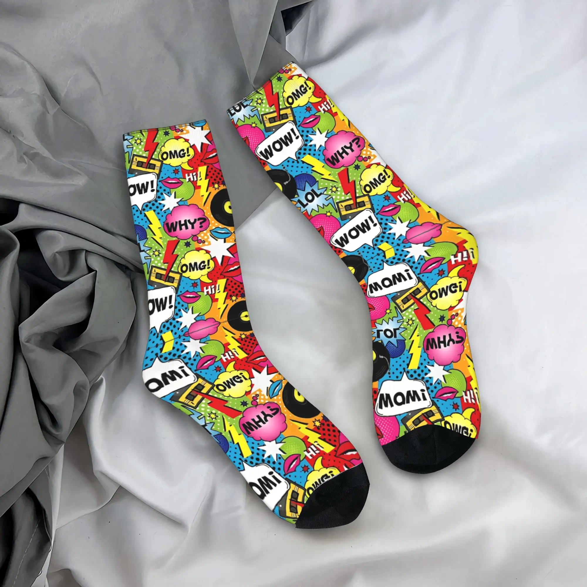 

Comic Book Explosion Vintage Graffiti Art Pattern 92788559 Stockings Elegant Socks Winter Anti Bacterial Socks Men Cycling Socks