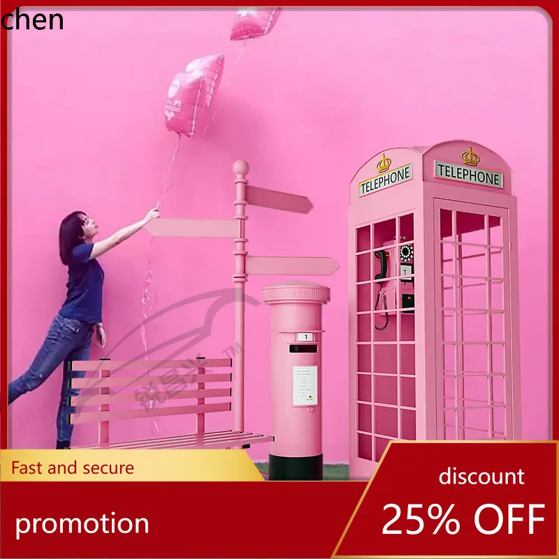 

Ht metal telephone newsstand decoration bar retro decoration ornaments shopping mall mailbox mailbox props factory direct sales