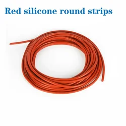Diameter 1mm~20mm Red Round Solid Silicone Strip Cord Rod Bar Silicone Gasket Trim Seal Strip O Ring High Temperature Waterproof