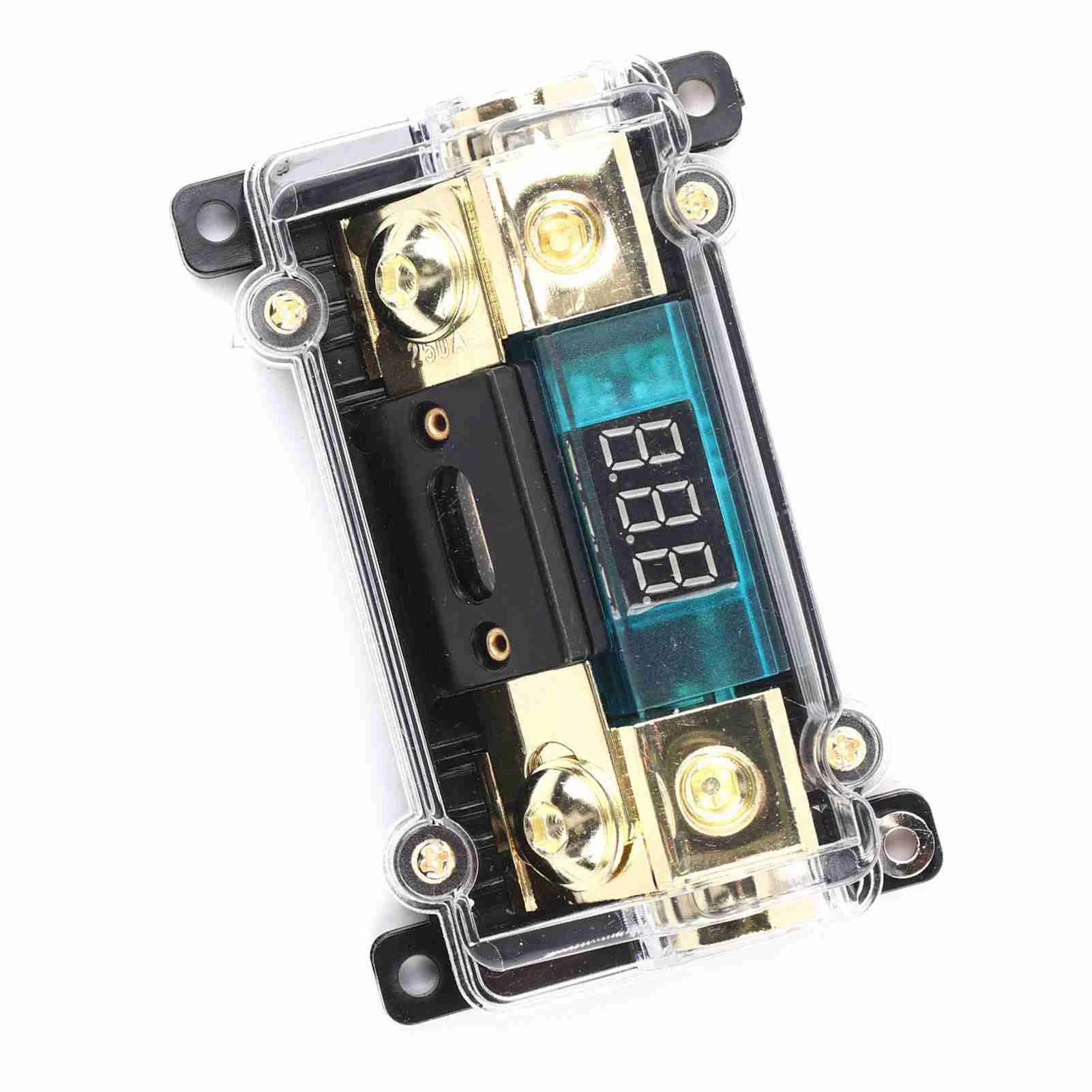 Car Audio Power Fuses Holder Stereo Distribution Block Box Digital Display 250A for Car, Ships or Other Vehicles