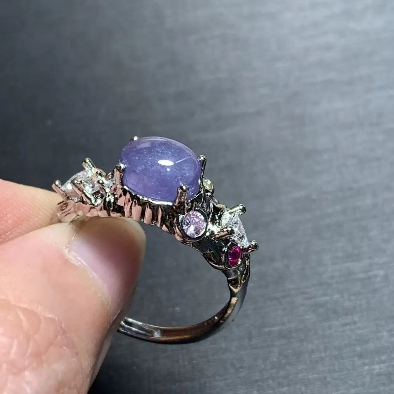 40 Natural Tanzanite Ring Adjustable Female Ring ZIRCON PAVE Jewelry for Women Gift Wholesale High Quality Vintage Fine