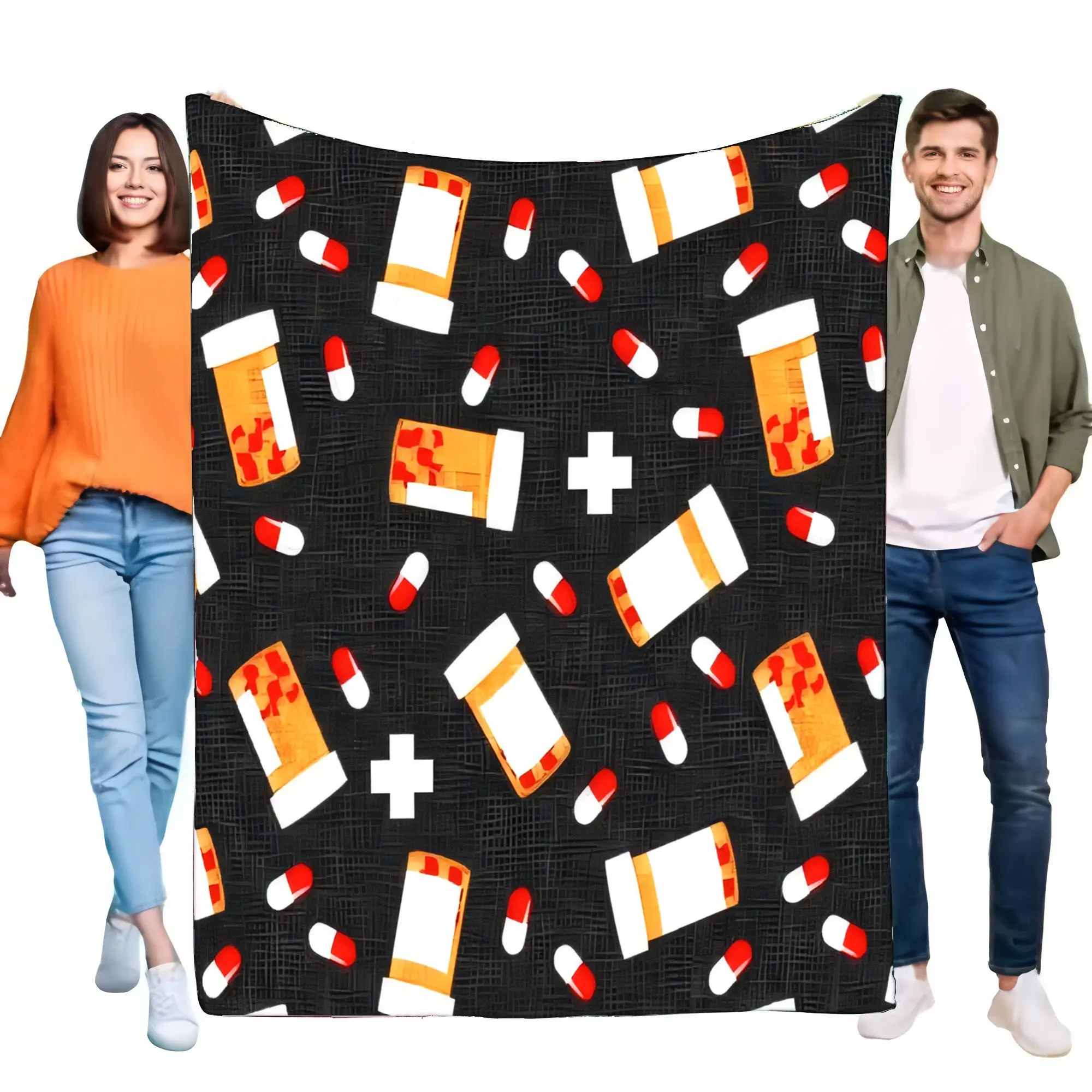 Prescription Pill Blanket Cozy Soft Fleece Throw Warm Bed Sofa Cover Perfect for Gifting Health Enthusiasts and Medical Professi