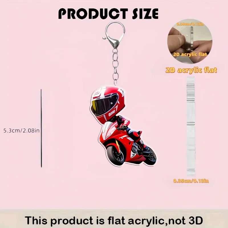 

[2D plane] Modern acrylic motorcycle keychain | Simple design, sporty style, RUOLAN brand, zinc alloy chain, daily use
