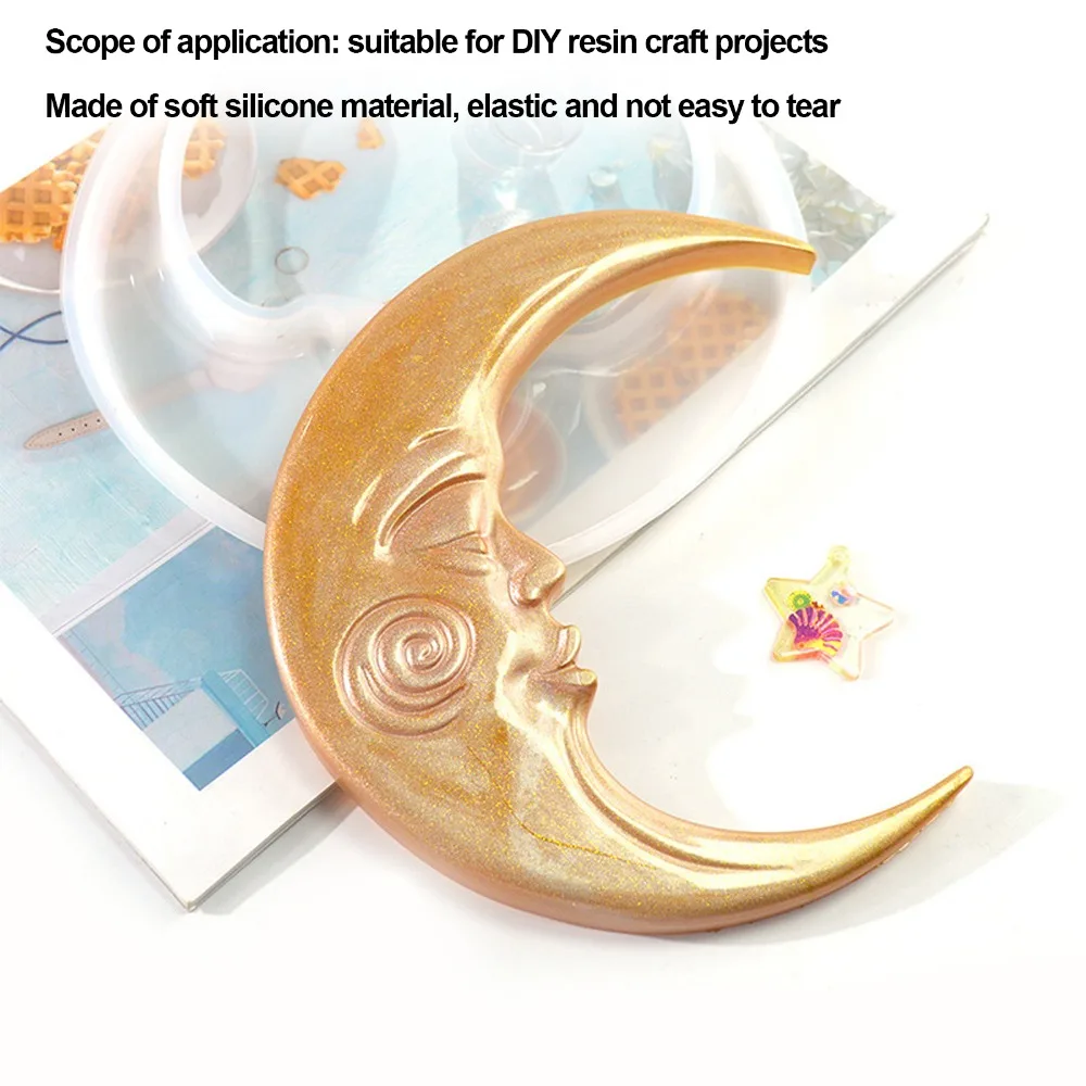 

2pcs Resin Casting Mould Flexible Silicone Mould Crescent Large Moon Shape Mould White Moon Reusable Mould Home Design