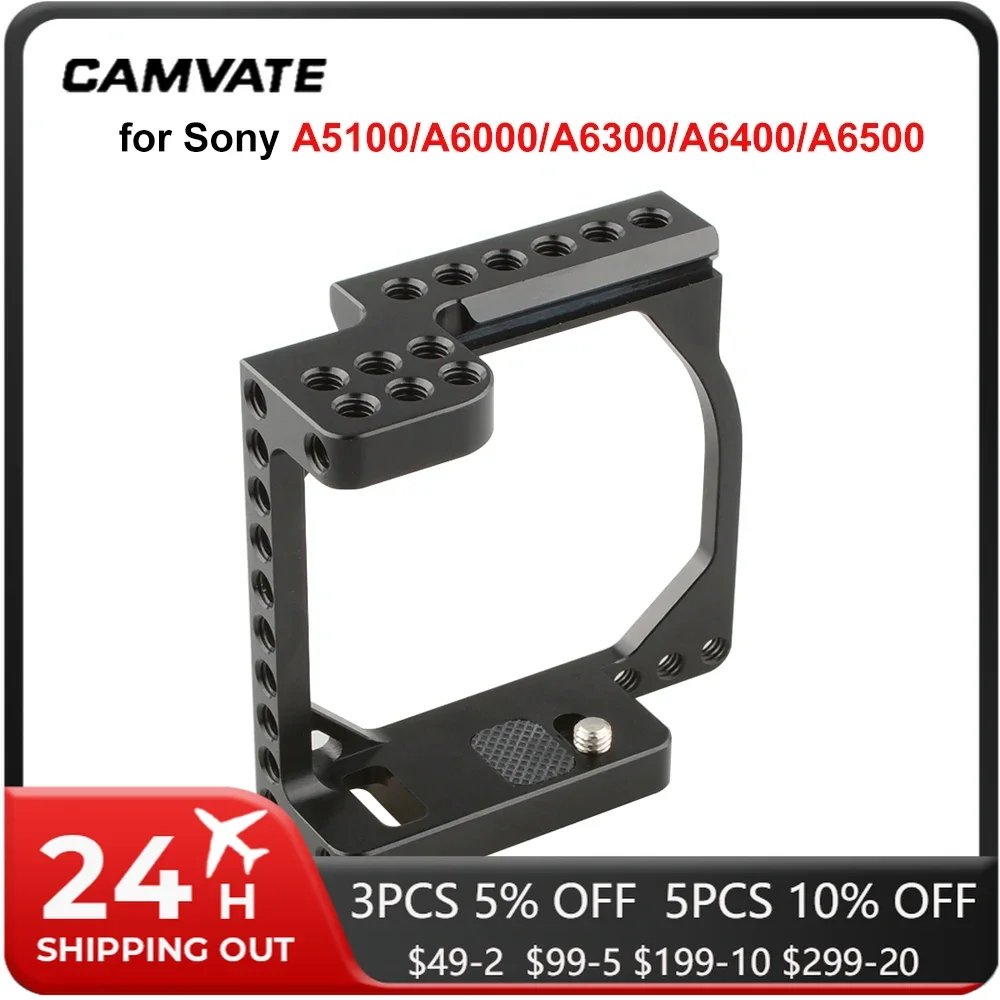 CAMVATE DSLR Camera Cage Rig With Quick Release NATO Safety Rail & 1/4\