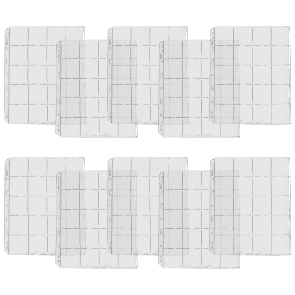 1pc Coin Holder Sheets 20 Pockets Clear PVC Coin Storage Bag Holder Page Album Waterproof For Collection Storing Supplies