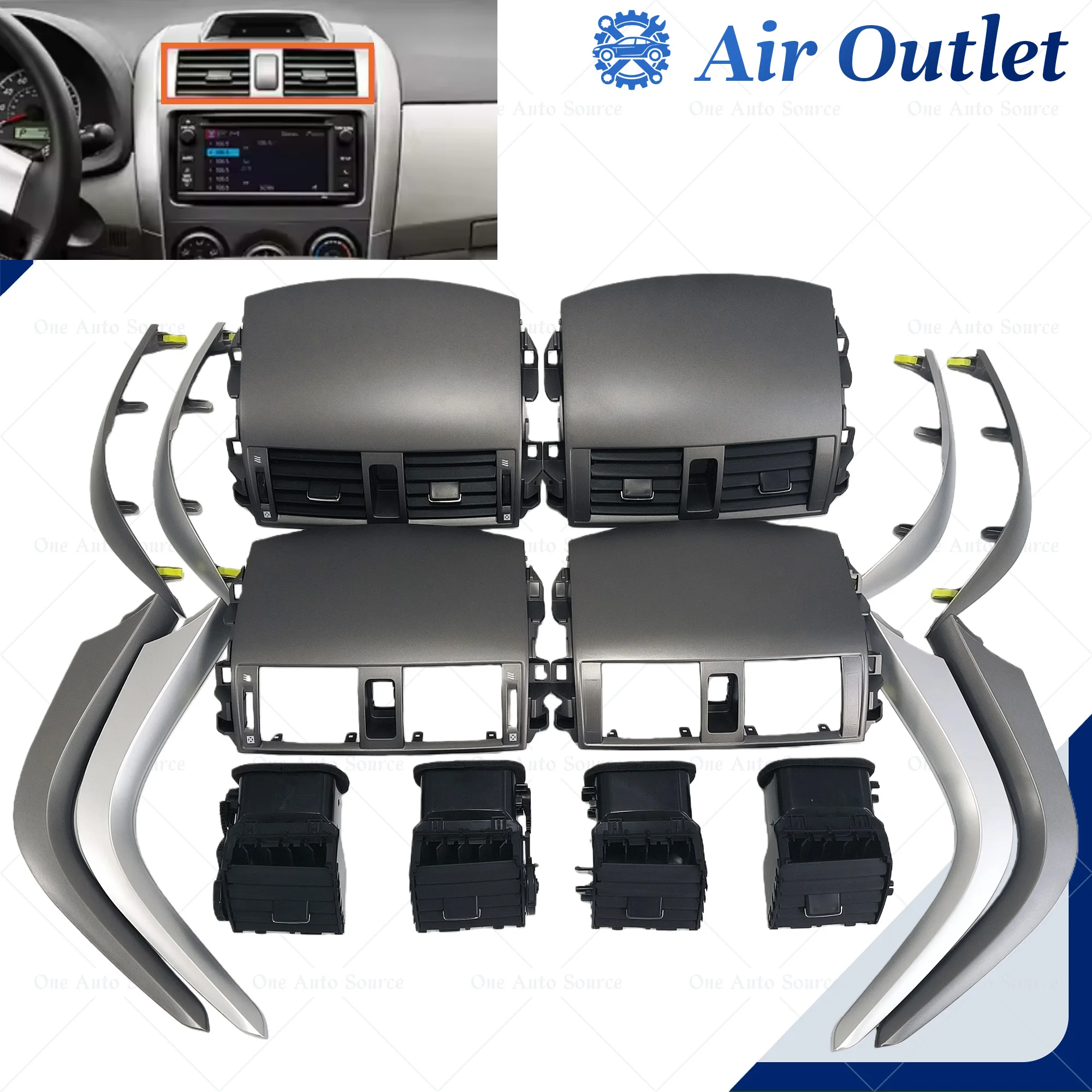 

Car Air Conditioning Outlet AC Vent Cover Panel Instruments Dash Repair For Toyota Corolla 2007 2008 2009 2010 2011 2012 2013