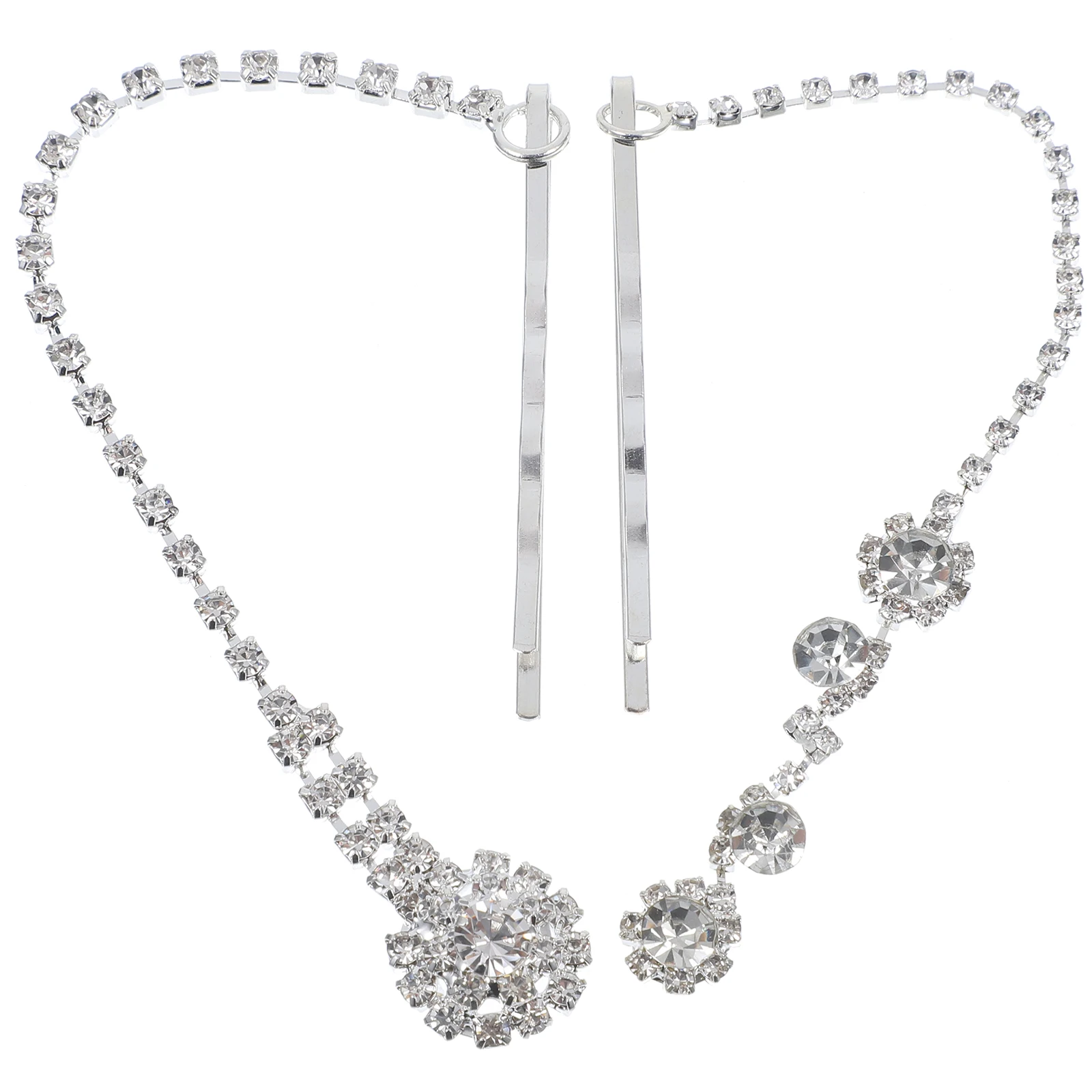 

2pcs Rhinestone Eyebrows Hair Wedding Alloy Silver Headpiece Accessories Festival Bride Headpiece Forehead Pendant