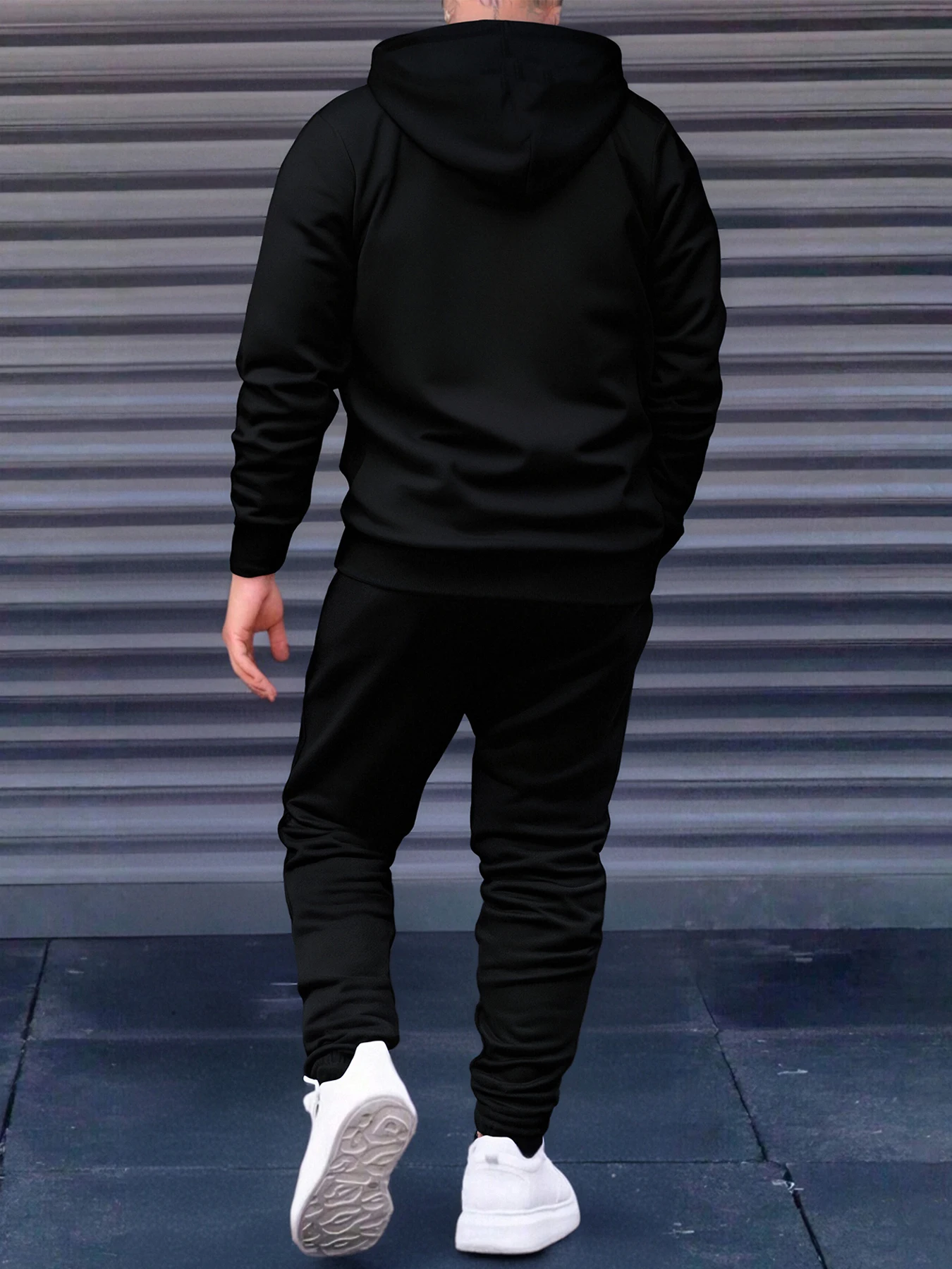 طقم سويت شيرت وركض بغطاء للرأس للرجال: ملابس رياضية كاجوال للترفيه اليومي وأسلوب الشارع