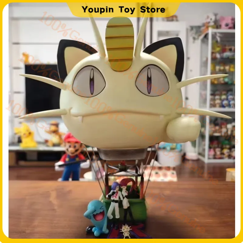 

40cm Rocket Team Anime Figure Meowth Hot Air Balloon Figures Wobbuffet Figures Pvc Statue Collection Model holiday gifts toys