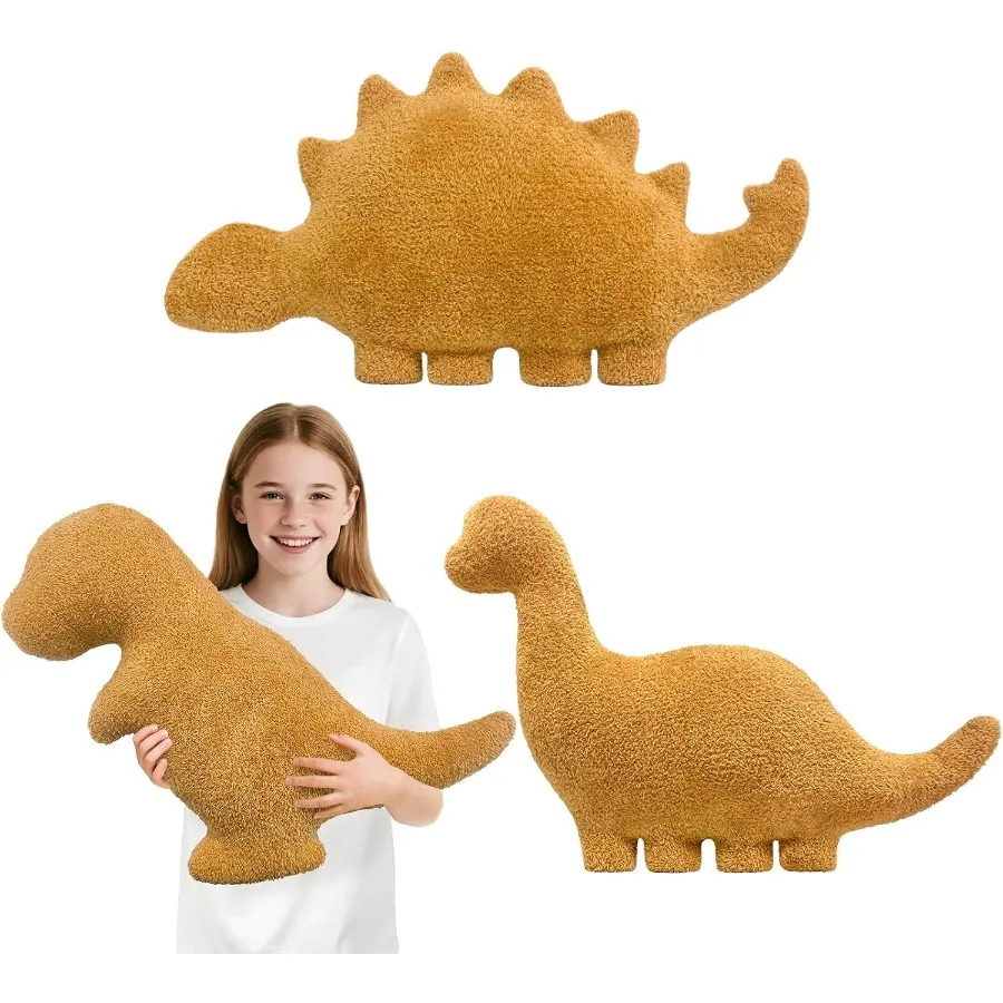 

Dino Chicken Plush Nuggets Pillow for Funny Birthday Gifts Cute Funny Stuffed Animal Toy for Boy and Girl Dinosaur Gifts for Te