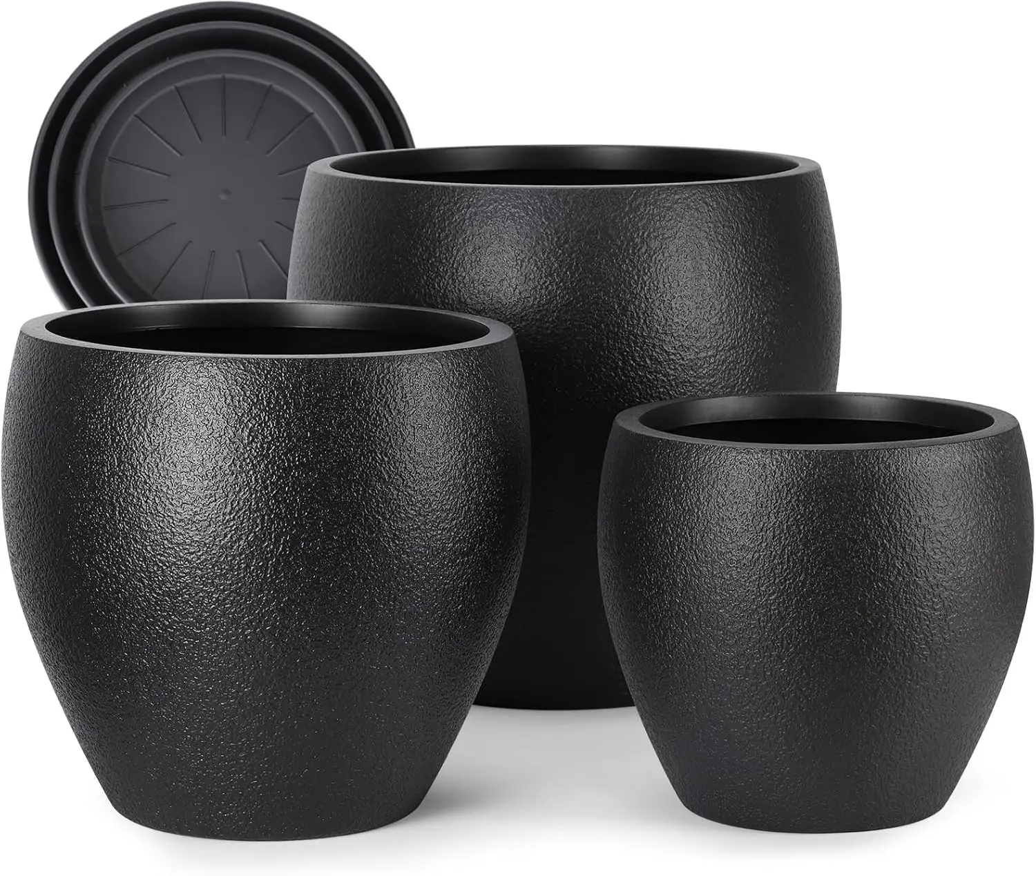 

Plant Pots 17.5/14.8/12.2 inch Set of 3, Flower Pots with Drainage Holes, Large Planters for Indoor Outdoor Garden Plant