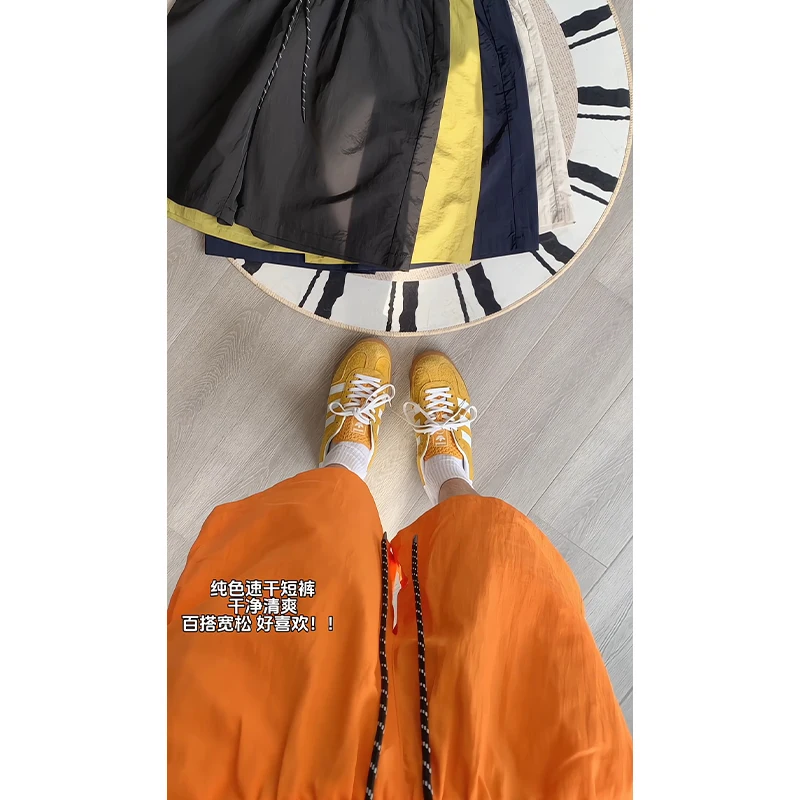 Loose Short-Length Pants Women's Summer Beach K-sle Shorts Quick-Drng Shorts Candy Color Loose Thin Sports Shorts Tide