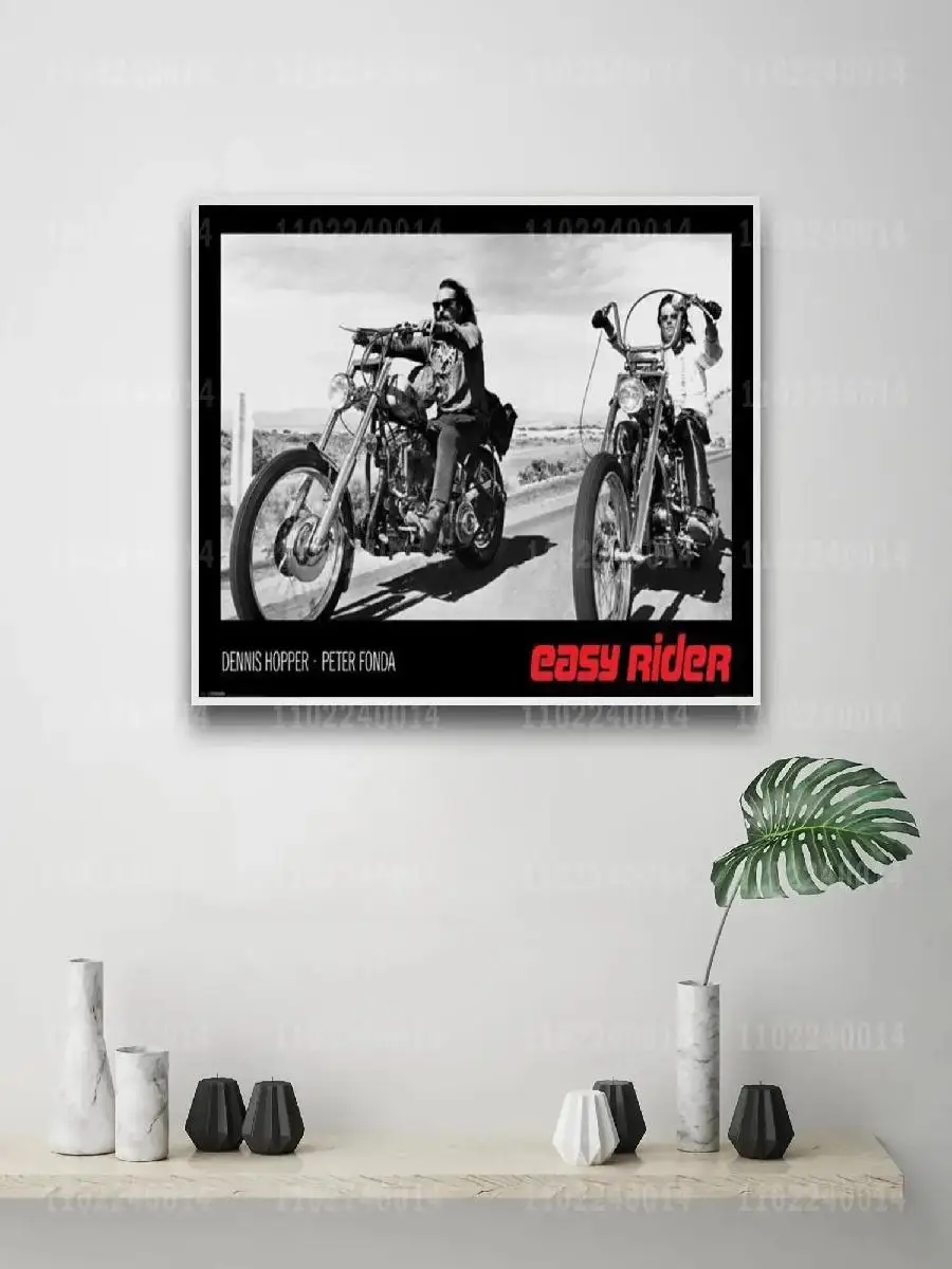 Easy Rider Motorcycle x Canvas Poster  Vintage Wall Art for Living Room Bar Cafe  GiftReady Decorative Print