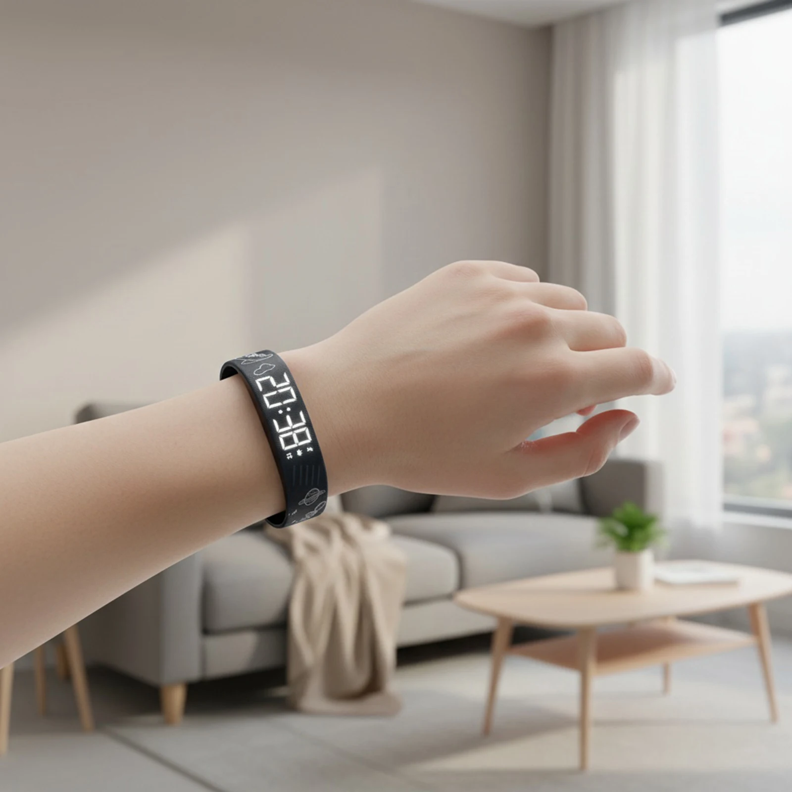 

Vibrating Alarm Wristband with Step Counter Pedometer Silent Wrist Shock Bands Rechargeable for Heavy Sleepers Students