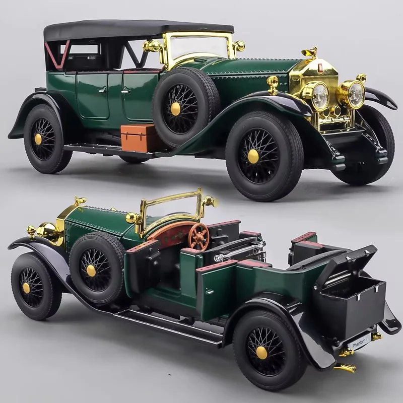 

1/32 Rolls-Royce Phantom I Alloy Классическая старая модель автомобиля Металлическая ретро Роскошная модель автомобиля Моделирование звука Свет Детские игрушки Подарок