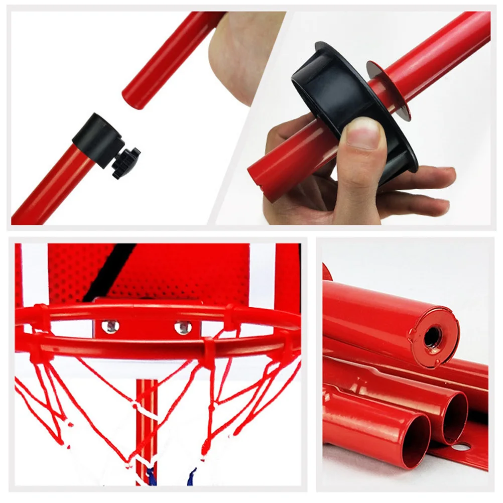 Rack de basquete elevável para crianças, cor brilhante, metal durável, estrutura de esportes internos e externos para crianças, rack de basquete