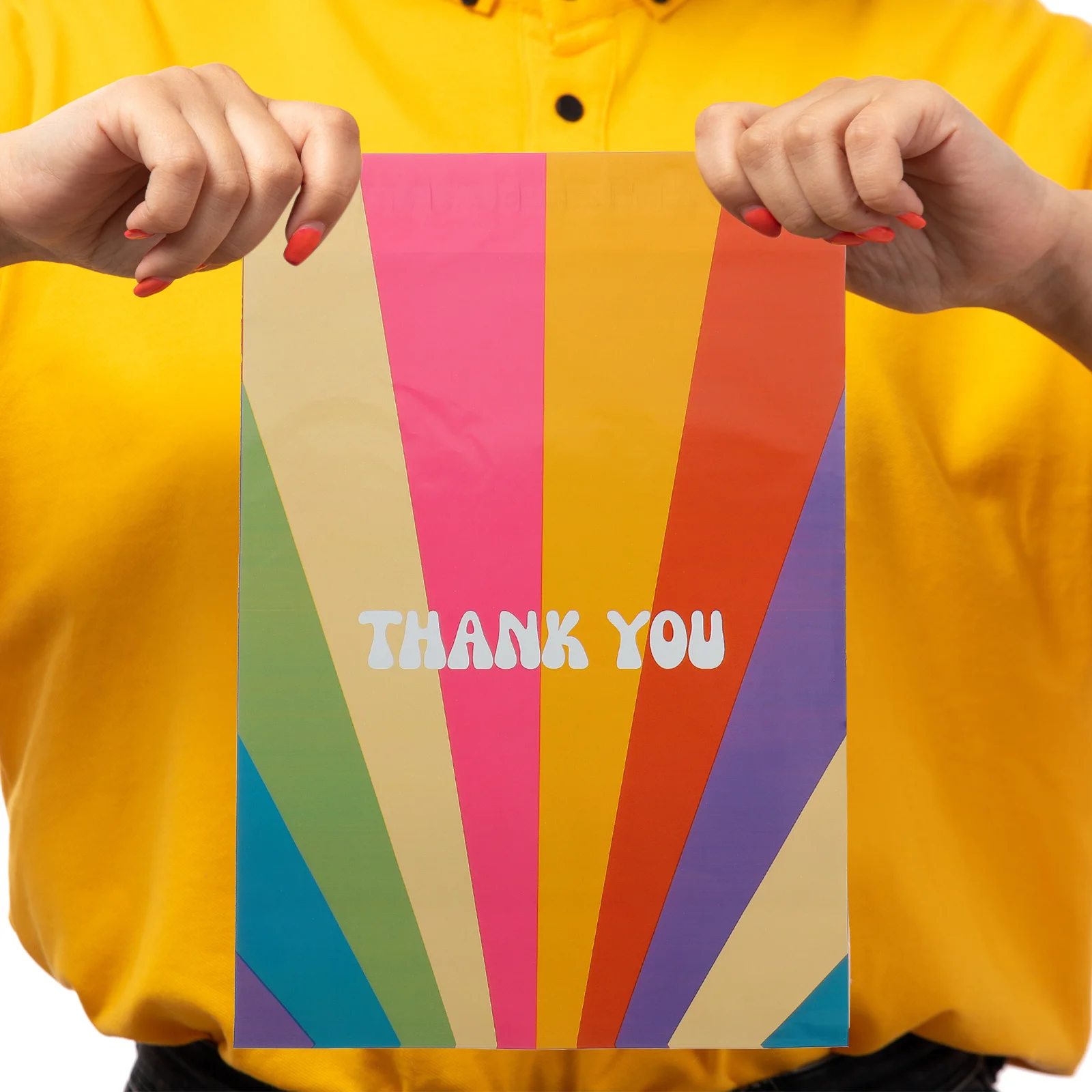 100 قطعة من مظاريف الارسال المقاومة للماء، أكياس شحن سميكة، أكياس تغليف مقاومة للتسرب لقطر الملابس #1