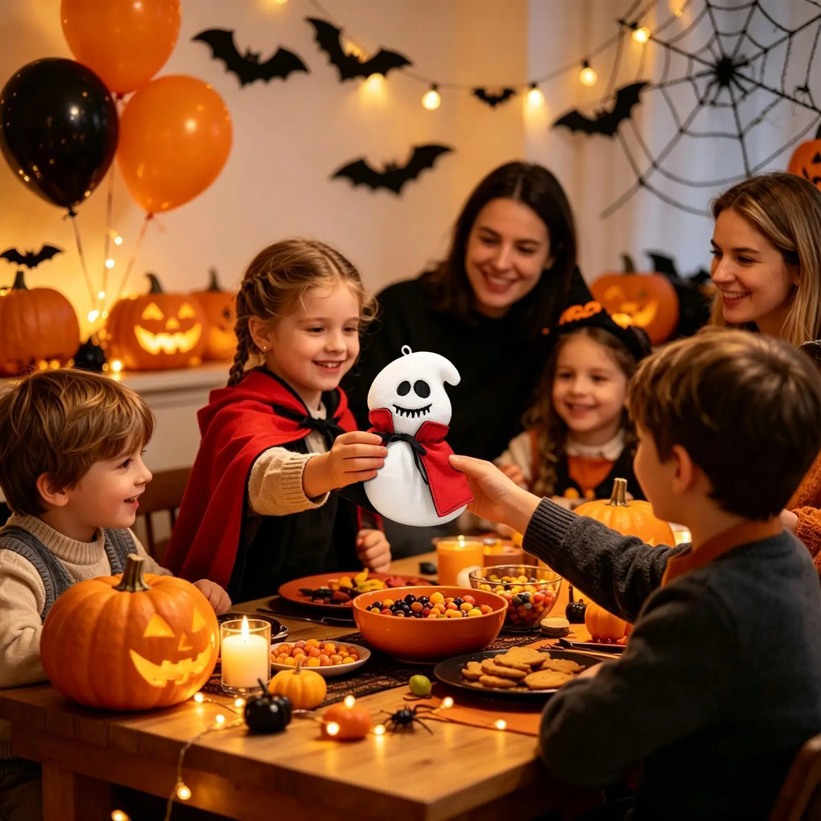 Ghost Plush Cute Collectible Soft Decoration 5.5 Inch Ghost Plush Keychain Pendant For Car Keys Backpacks Mobile Phones Cameras