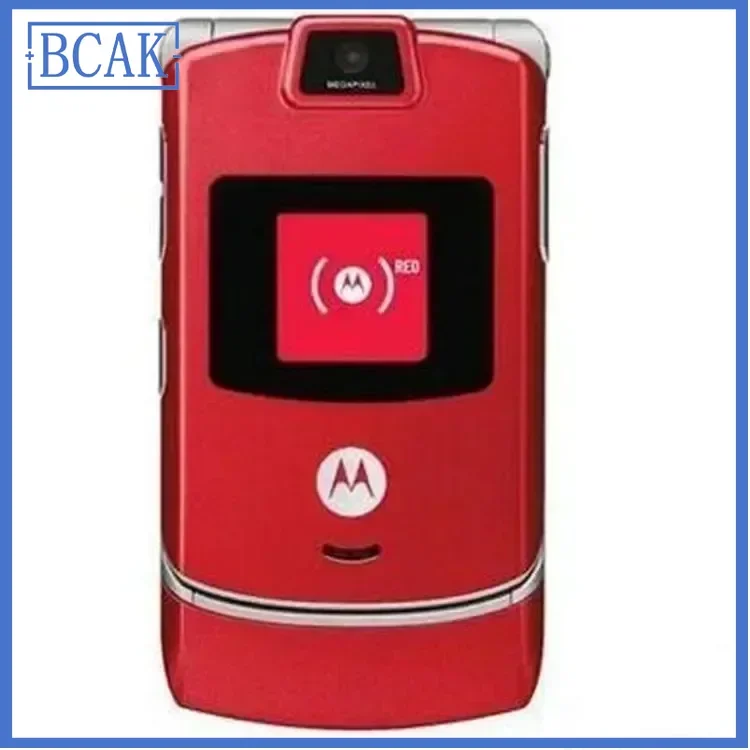 MOTOROLA RAZR V3 Refurbished Hight Quality Unlocked Clamshell Bluetooth Mobile Cell Phone GSM 1.23 MP Camera 850/900/1800/1900