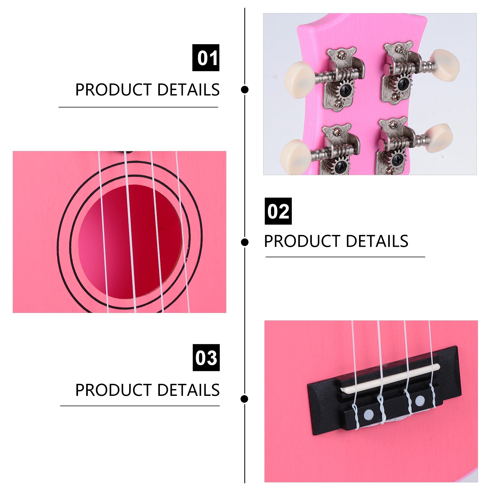 

12 Inches Ukulele Set Pink Full Equipment Case Tuner Strap Cloth Manual Lightweight Basswood Beginner Musical Instruments Kids