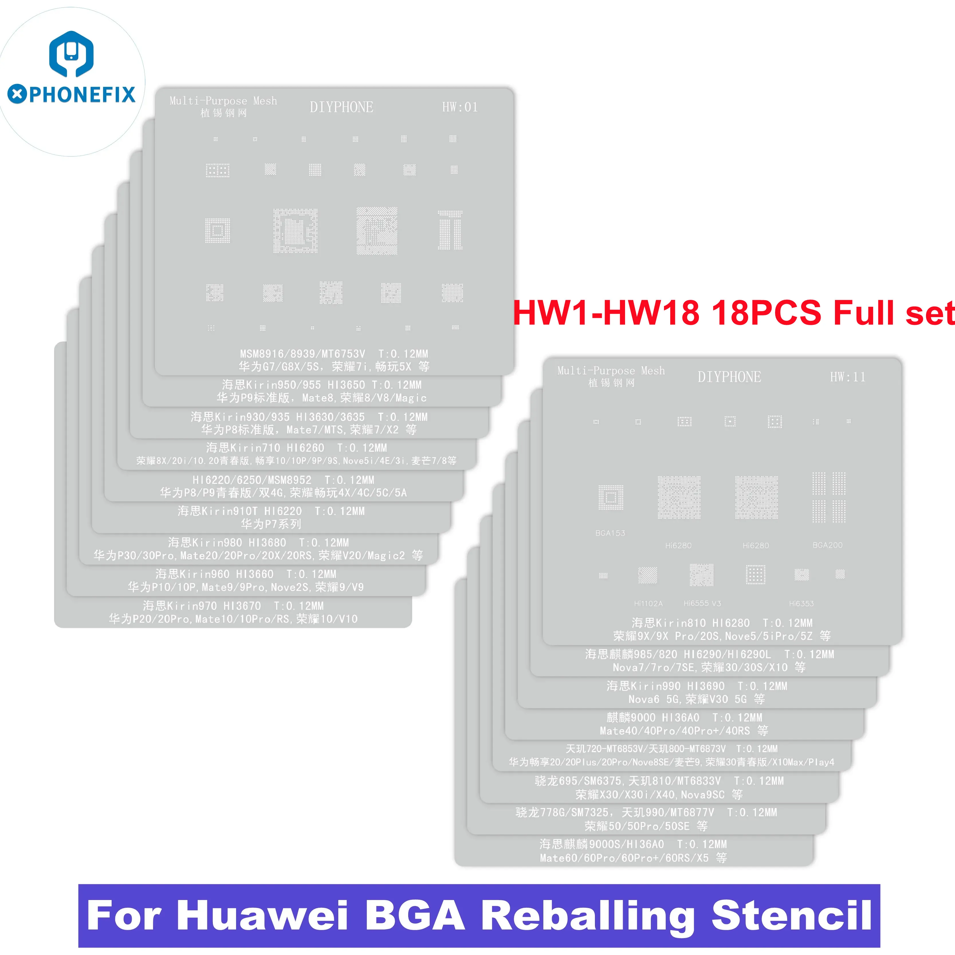 Imagem -03 - Bga Reballing Stencil Universal Cpu Plantando Estanho Modelo Net Aço Amaoe Pd-c Plantando Tin Pad 012 Milímetros mi 119