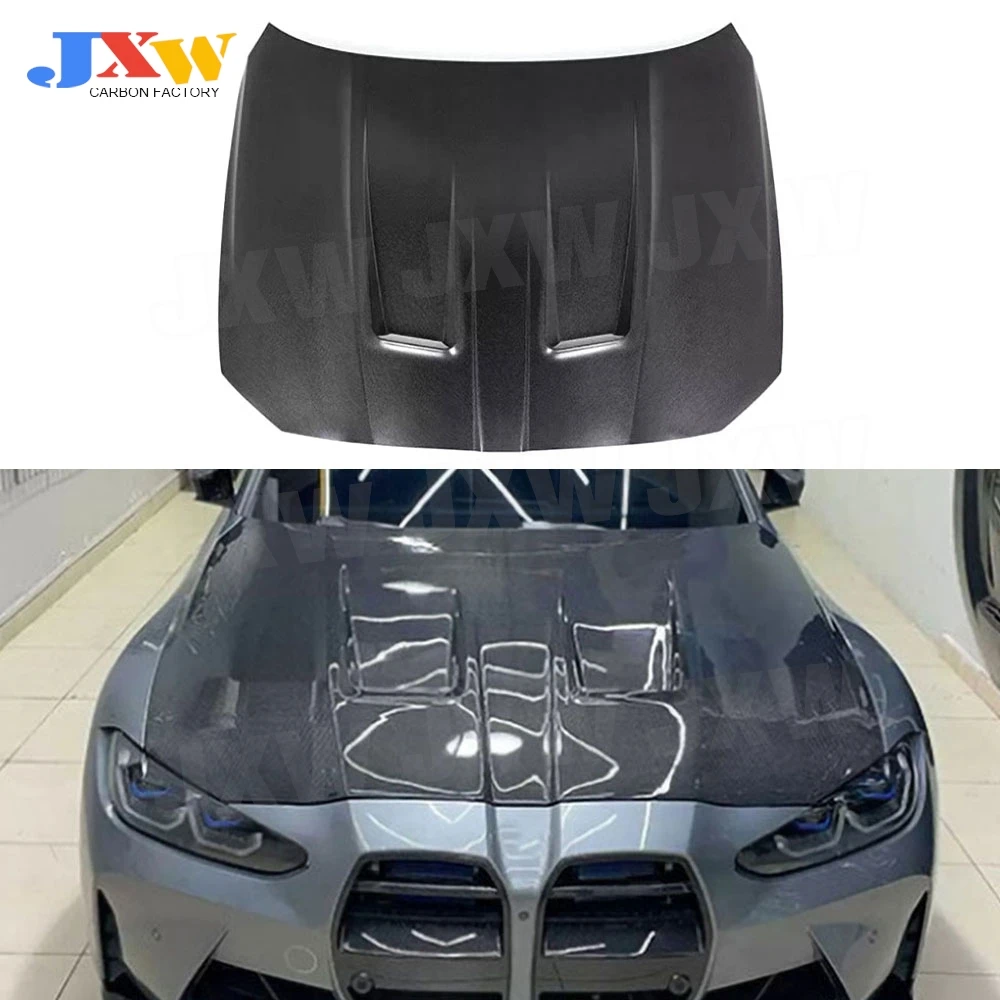 

Dry Carbon Fiber Car Front Engine Hood Vent Cover P Style Front Engine Bonnet Decoration Body Kits for BMW G80 M3 G82 G83 M4 21+