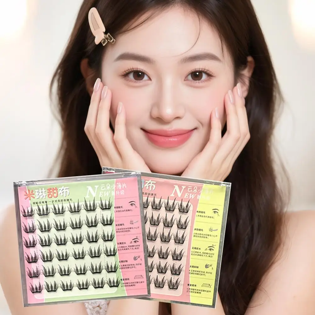 Kleberfreie falsche Wimpern – segmentiertes Design, natürliche Wimpern, langes falsches Manga-Verlängerungswerkzeug, Make-up P0A2