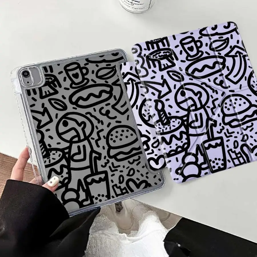 

Street Graffiti ArtS Y-Fold Holder Cover Tablet Case For iPad Mini 6 7 Pro 11th 10th 9th 8th 7th 12.9inch Air 4 5 M3 M2 1 2 M4