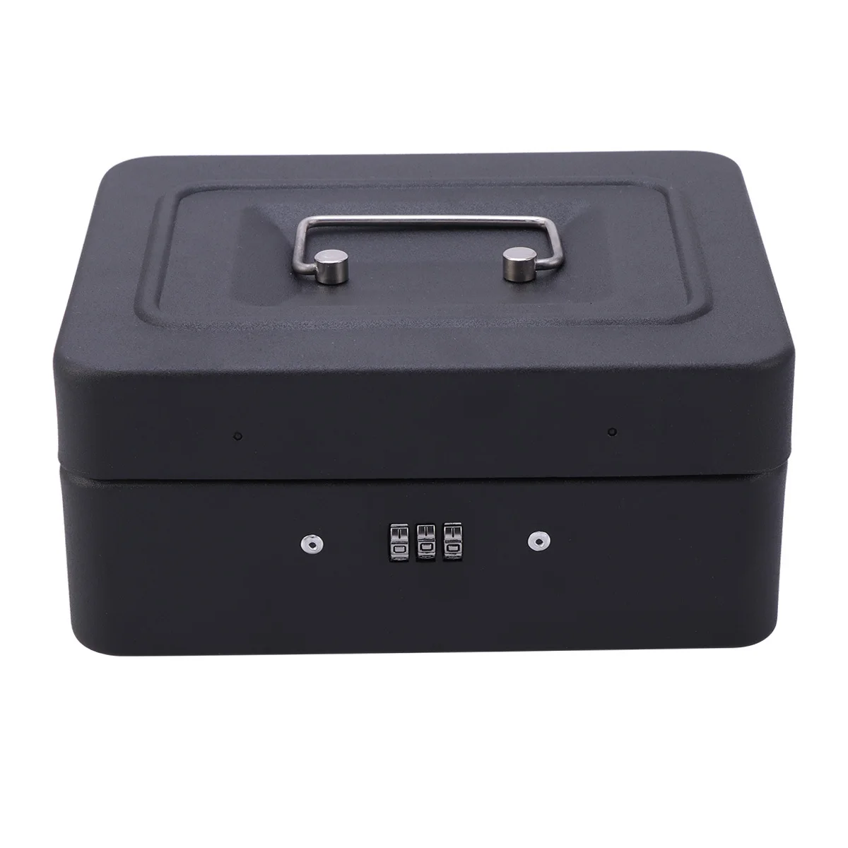 Heavy Duty Metal Cash Box Black Thicken Security Code Safe For Cash Coins Keys Jewelry Storage Retail Hotel Use