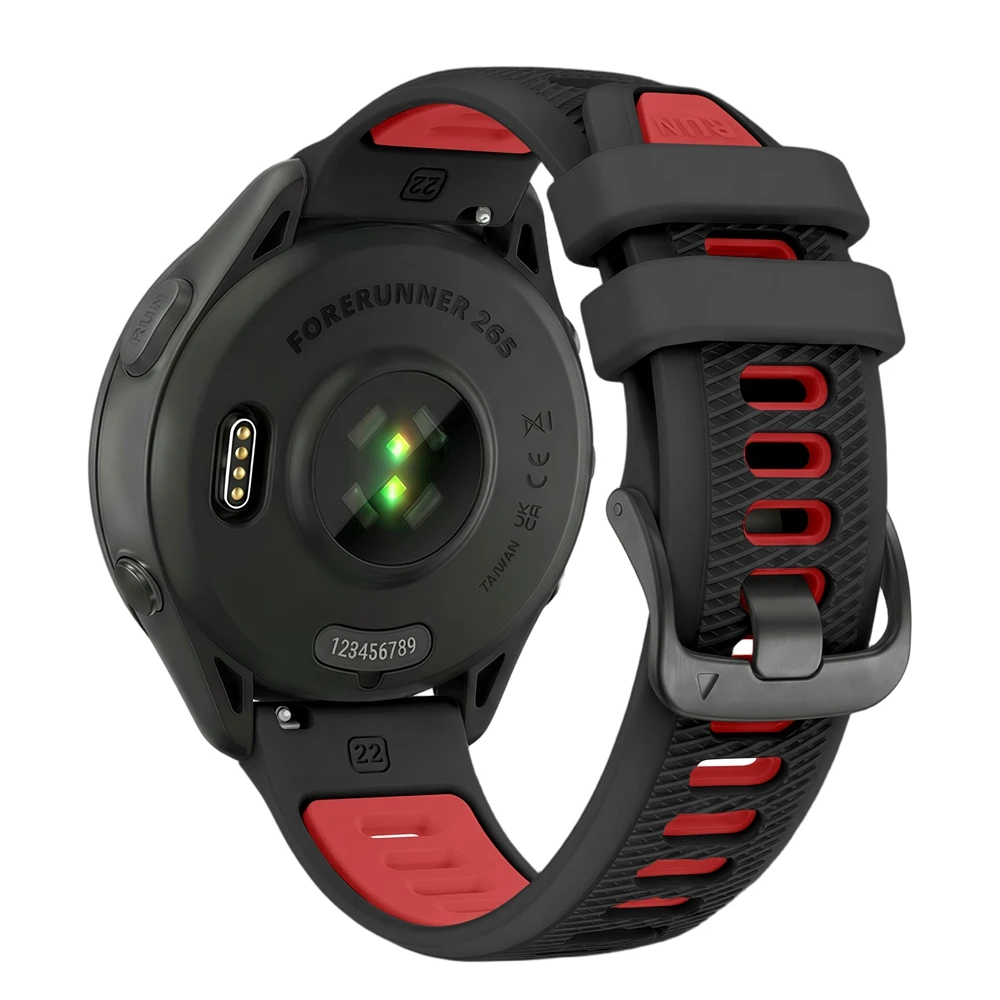 Universelles 22-mm-Sport-Silikonarmband für Garmin Forerunner 265 255 Musikband für Vivoactive 4/Venu 4 45 mm Armband-Uhrenarmband – Detail 12
