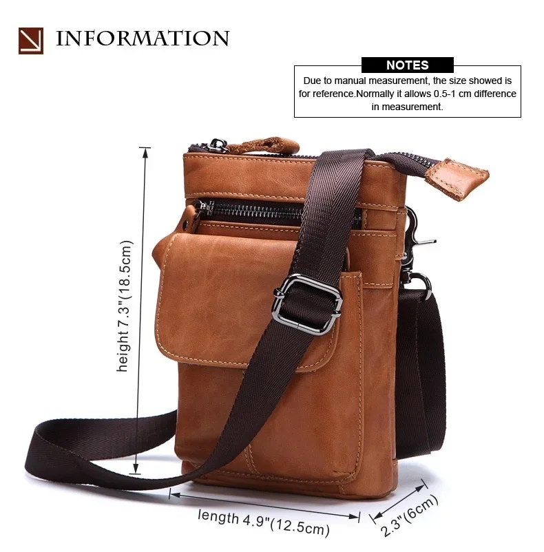 Herren Hüft taschen Echt leder Mann Brusttasche Reise Gürtel tasche Fächer große Kapazität Telefon Geldbörse Mini Hip Pack