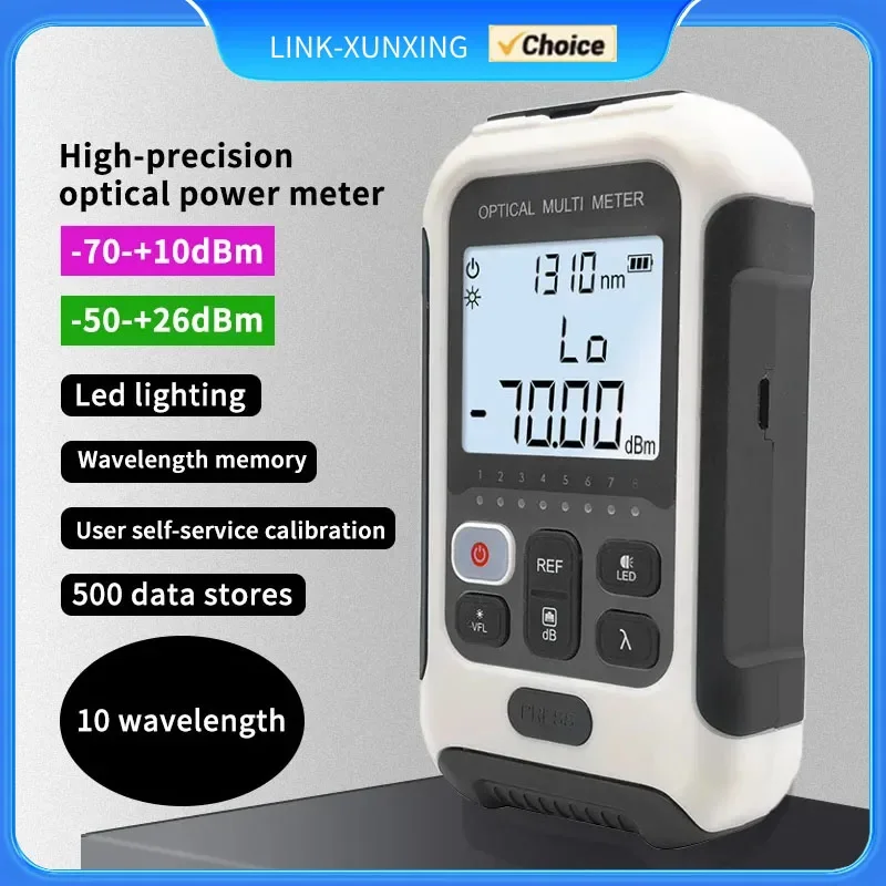 FTTH Optical Power Meter -70~+10dBm/-50~+26dBm Fiber Optic Cable Tester For SC/FC Connector With Led Lighting Free shipping