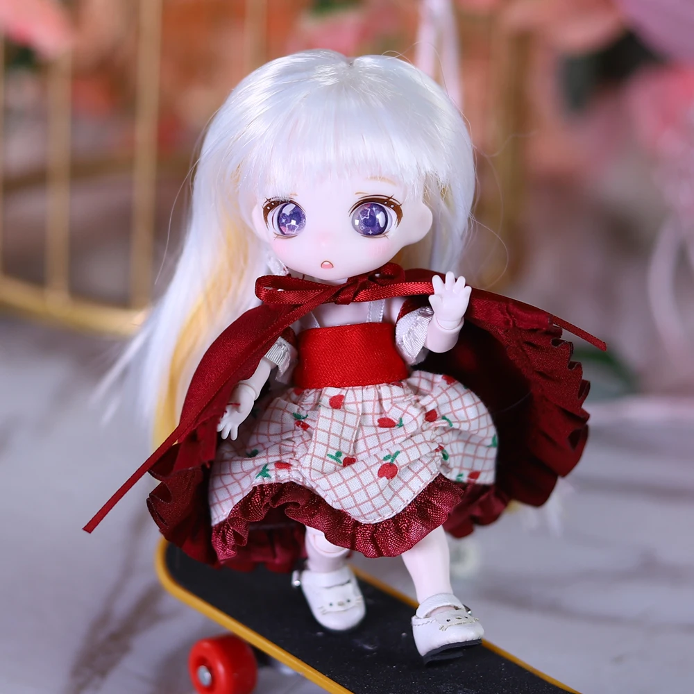 DBS Dream Fairy BJD OB11 MAYTREE Doll Dress Cute Little Red Riding Hood Dress 1/12 Doll Birthday Gift Toy SD