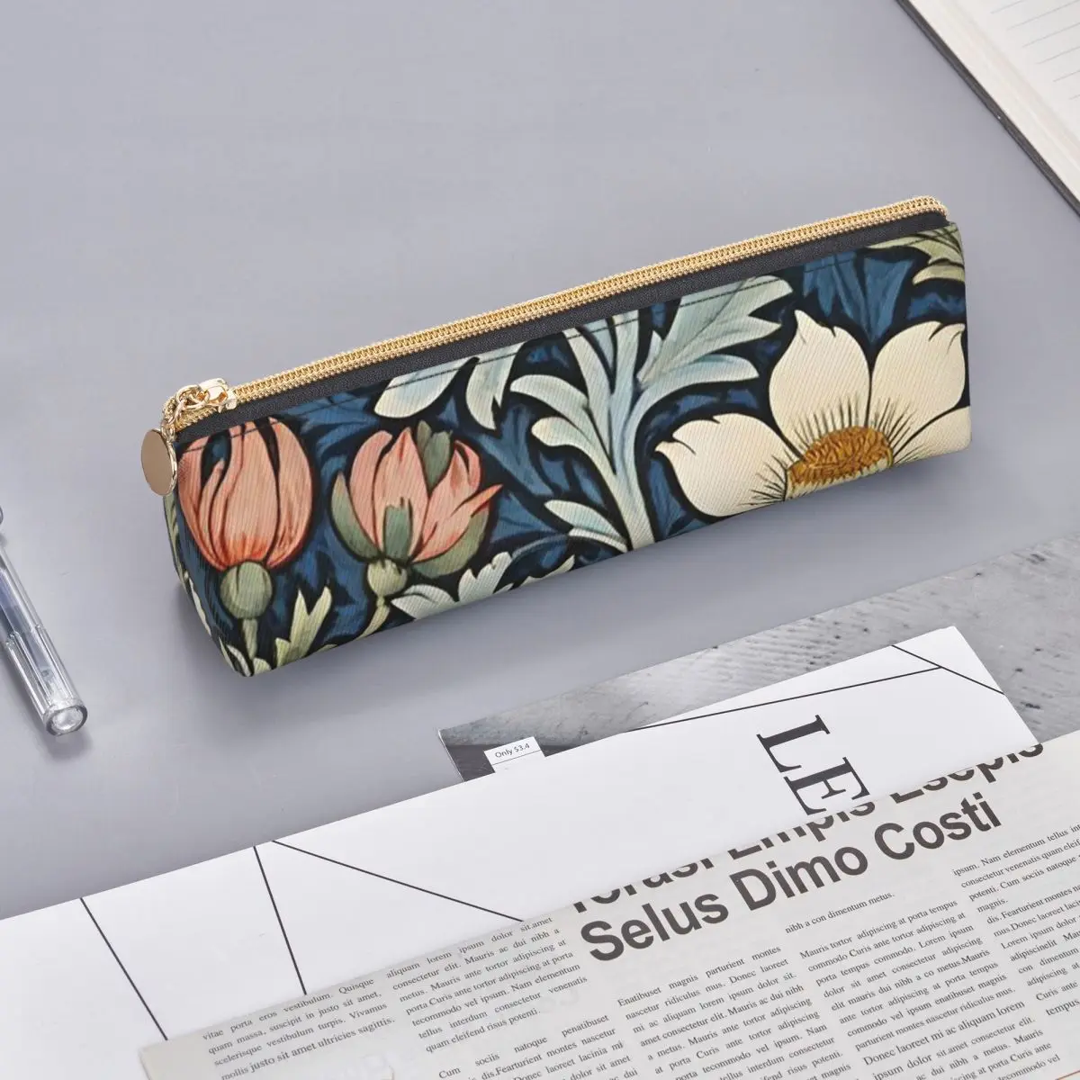 Trousse à crayons encadrée William Morris Botanical Bliss, porte-stylo, rangement pour fournitures de papeterie, boîte à crayons, sac à crayons pour garçons et filles, école
