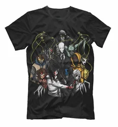 SummerCotton Short Sleeve O-Neck Mens T Shirt New Creepypasta Horror Fear Scary Halloween T-Shirt Round Collar harajuku Crewneck