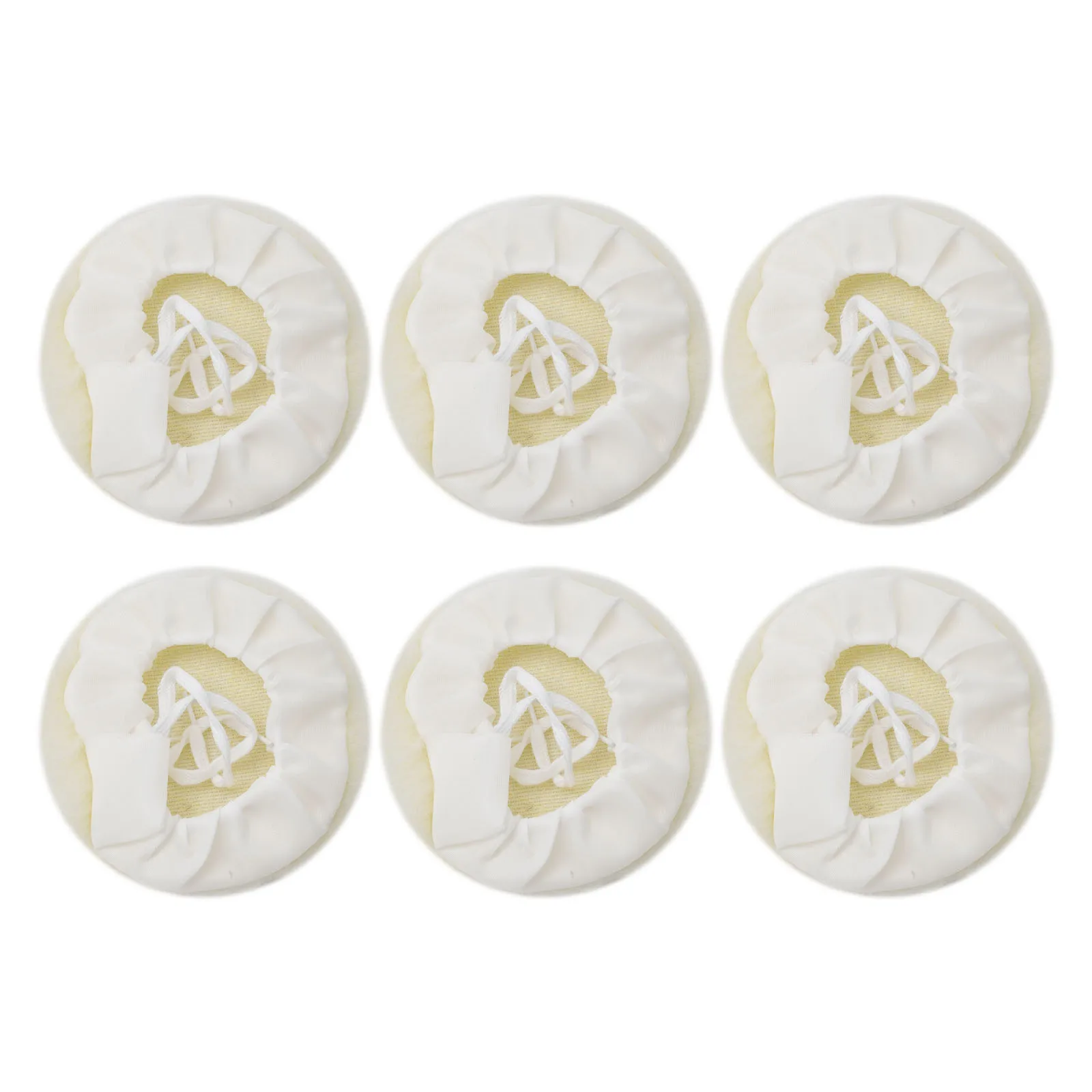 6Pcs 5 Inch Lambs Wool Bonnet Buffing Wheel Pad For Car Auto Marine Polisher Buffer Polishing Machine Tool Kit Accessories