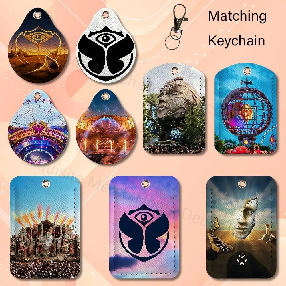 T-Tomorrowlands Keychain Holder Suitable For Subway Bank Card Air Tag Bus Card Case Holder Wallet Card Textured pattern