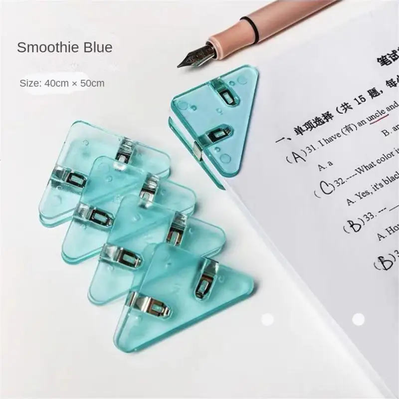 Angle Clips Set Triangle Transparent Page Holder Index Clamp For Approximately 40 Sheets Of Stationery Office School