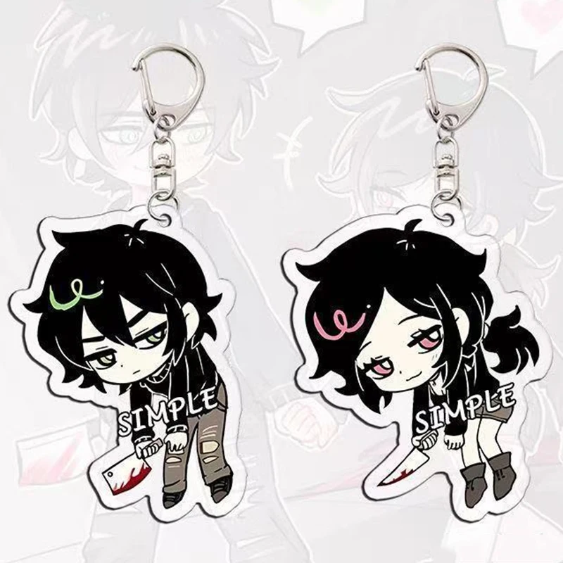 Game The Coffin of Andy and Leyley Cosplay Schlüsselanhänger Kawaii Acryl 2 Stück/Set Schlüsselanhänger Taschenzubehör Ornament Requisite