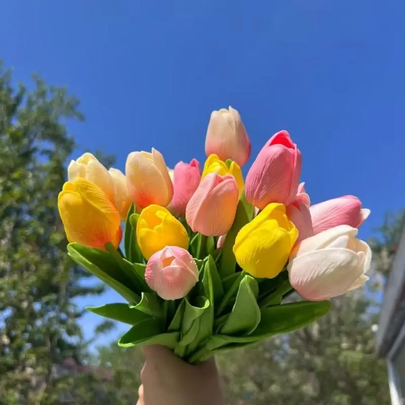 5-30 stuks kunstmatige tulp realistische aanraking voor kerst bruiloft verjaardag vaas woondecoratie tuin moederdag boeket