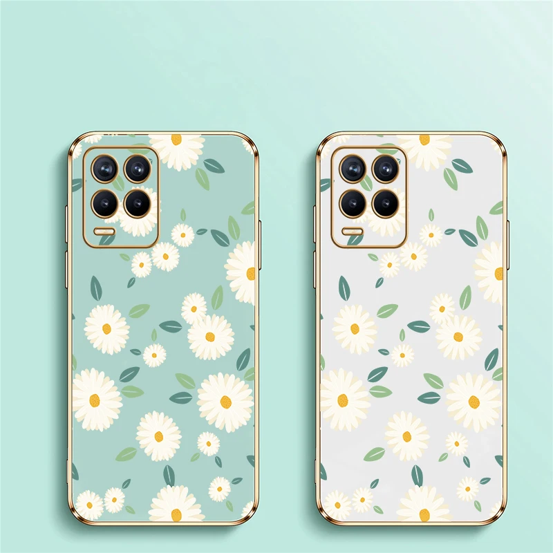 زهرة اللوحة جراب هاتف ل ممن لهم Realme 8 برو 7 5 جرام 5 ثانية 8i 7i 6i 6 برو 5 5i للصدمات عدسة حماية سيليكون غطاء بولي يوريثان #6