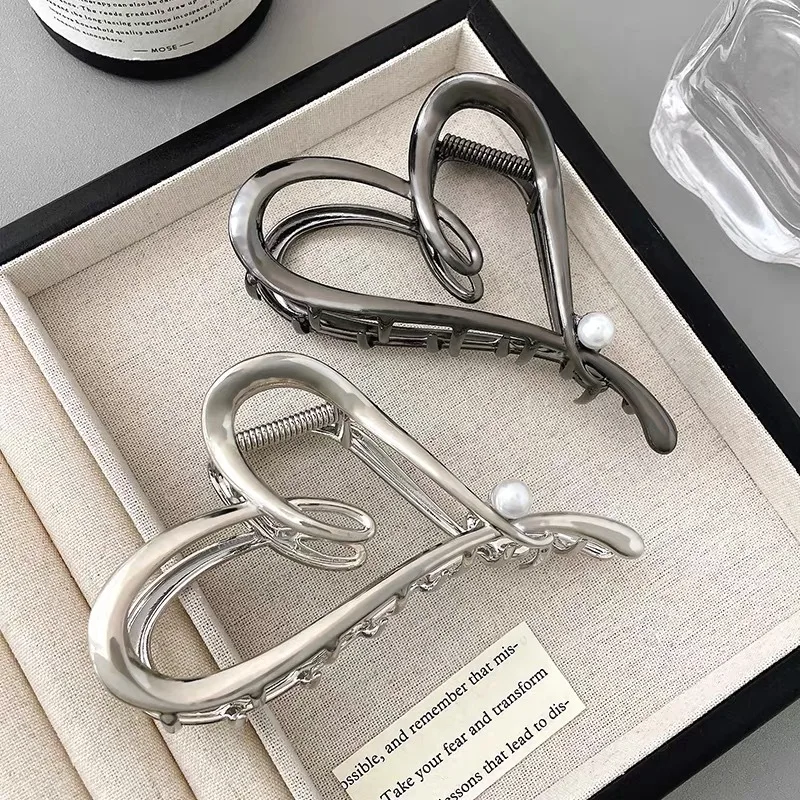 Jepit Rambut Korea Model Metal Bentuk Kepiting Tidak Beraturan, Jepit Rambut Wanita Elegan Model Shark Jaw, Jepit Rambut, Aksesoris Rambut Wanita