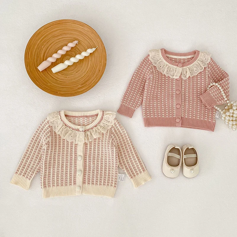 ربيع جديد 2026 0-3 سنوات ملابس الأطفال الحياكة طفل رضيع فتاة الحياكة سترة سترة الوليد الطفل الفتيات سترة معطف #1