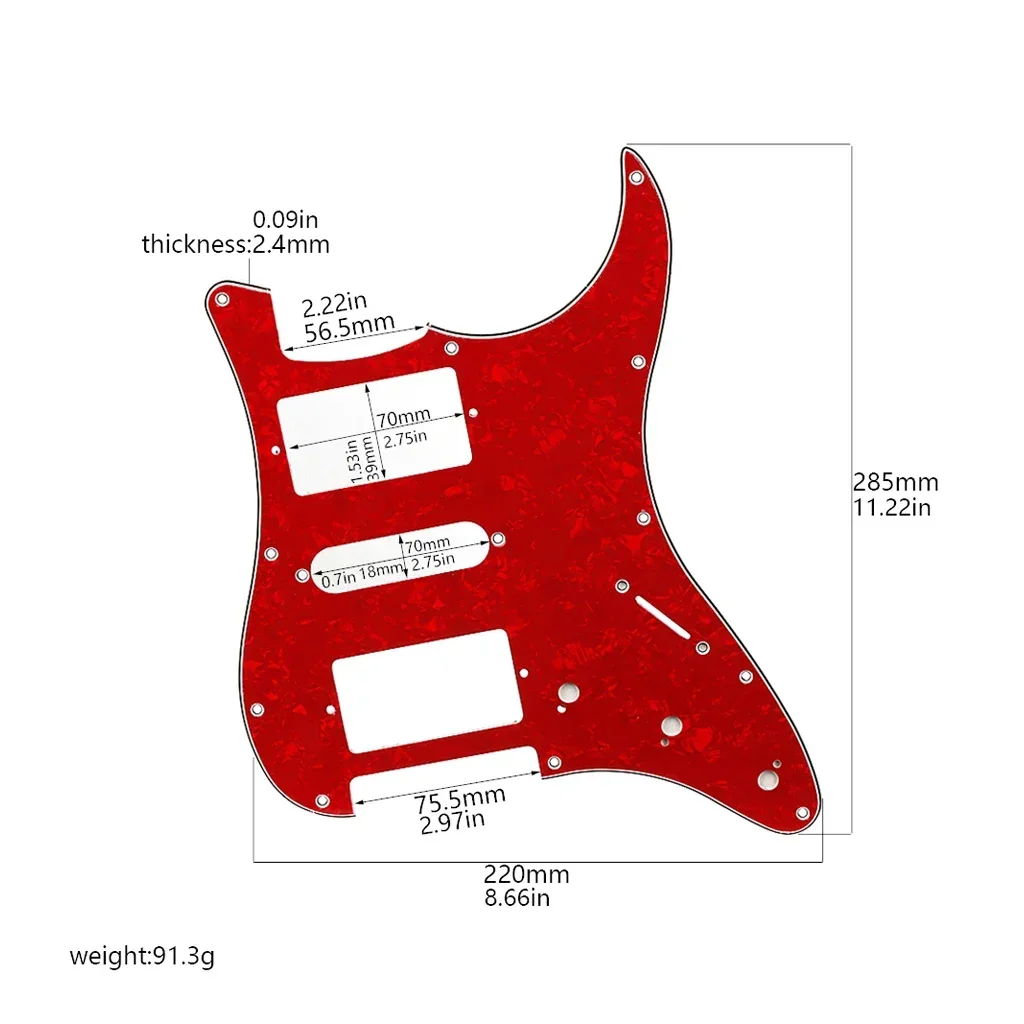 1x HSH Guitar Pickguard Stringed Instruments Guitar Parts & Accessories  Red Pearl