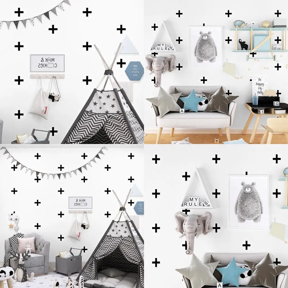 

Nordic Style Wallpaper Ins Modern Minimalist Geometric Cross Living Room Bedroom TV Background Wall Popular Wallpaper